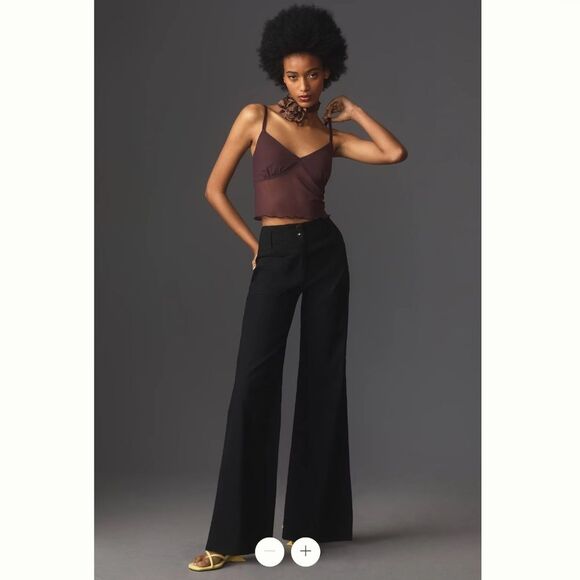 Maeve Pants - Anthropologie Maeve Junie High-Rise Wide-Leg Flared Trousers